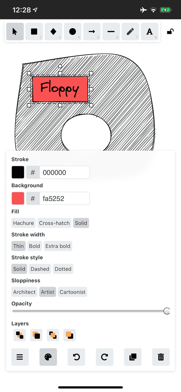 An Excalidraw drawing on an iPhone. An Excalidraw drawing on an iPhone.