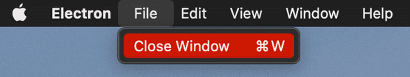The Excalidraw Desktop menu bar on macOS with the 'File', 'Close Window' menu item selected. The Excalidraw Desktop menu bar on macOS with the 'File', 'Close Window' menu item selected.